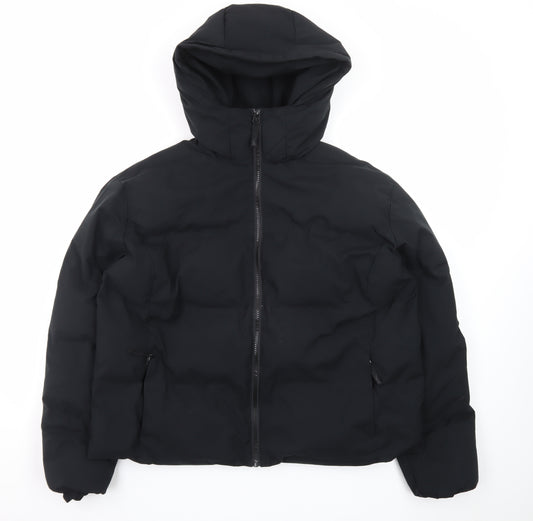 Slazenger Womens Black Size 10 Puffer Jacket Hooded Winter Coat