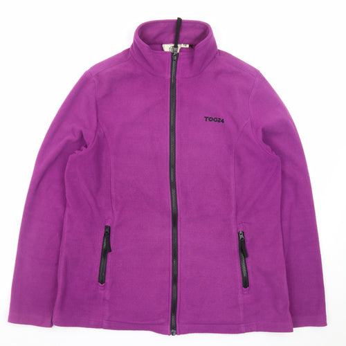 TOG24 Womens Purple Fleece Jacket Size 14 Full Zip Warm Casual