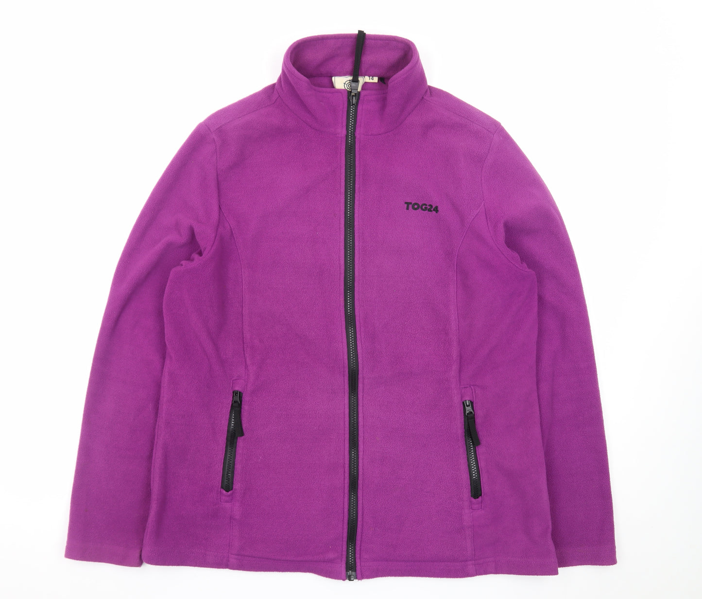 TOG24 Womens Purple Fleece Jacket Size 14 Full Zip Warm Casual