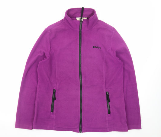 TOG24 Womens Purple Fleece Jacket Size 14 Full Zip Warm Casual