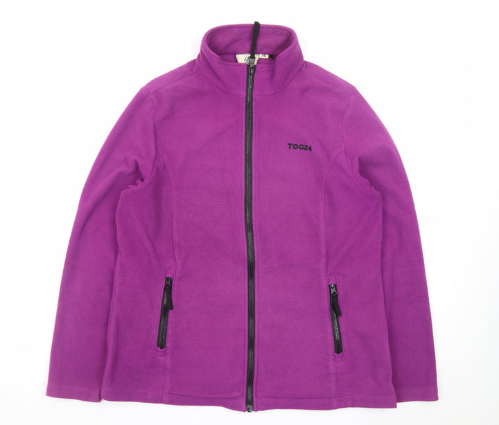 TOG24 Womens Purple Fleece Jacket Size 14 Full Zip Warm Casual