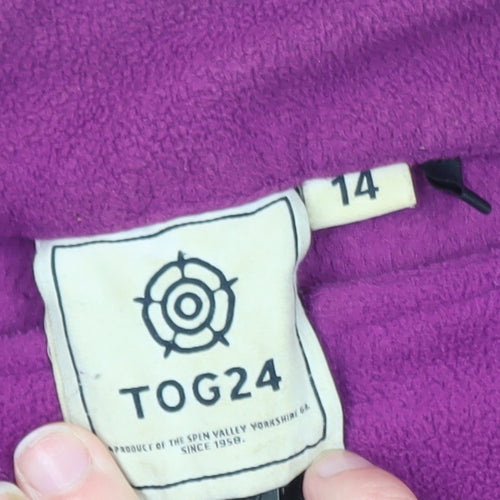 TOG24 Womens Purple Fleece Jacket Size 14 Full Zip Warm Casual
