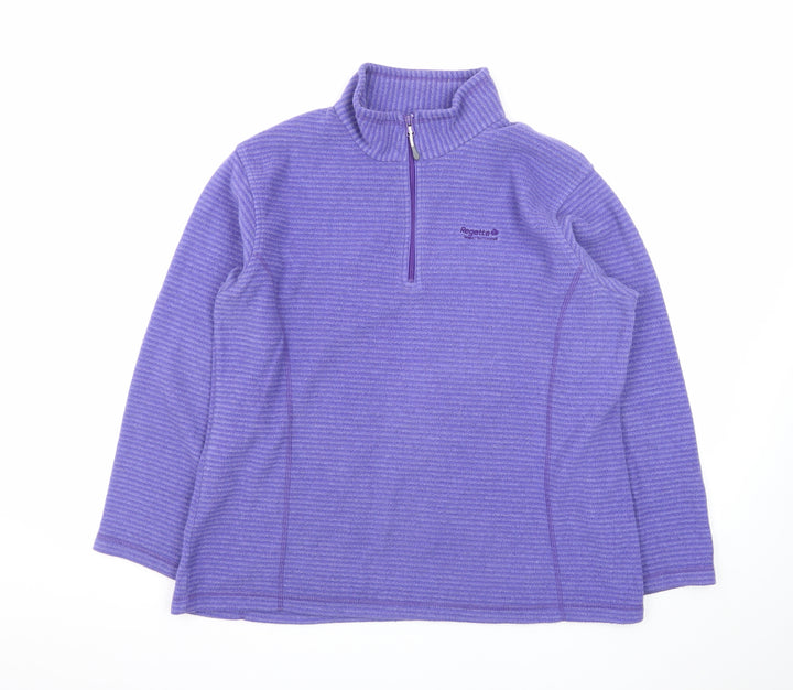 Regatta Womens Purple 1/2 Zip Fleece Pullover Sweatshirt UK 18