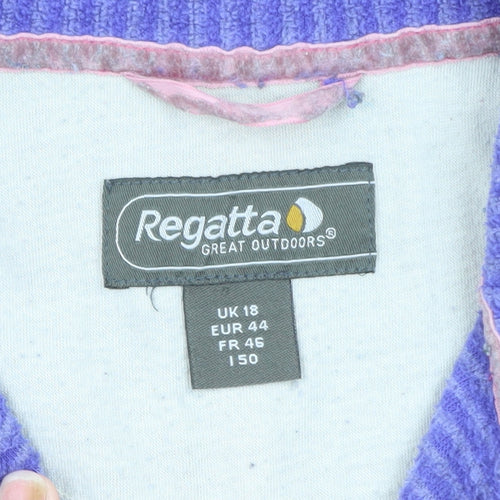 Regatta Womens Purple 1/2 Zip Fleece Pullover Sweatshirt UK 18