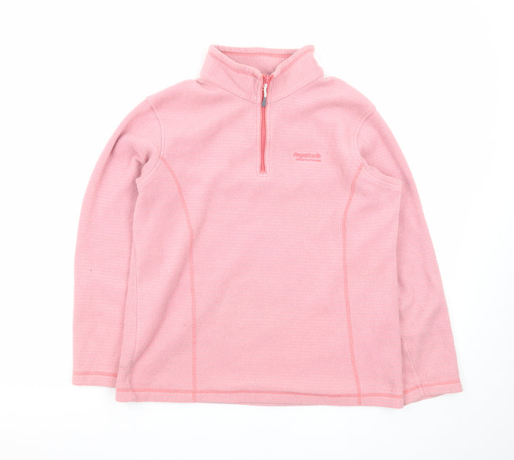 Regatta Women Pink Fleece 1/4 Zip Pullover Sweatshirt UK 14
