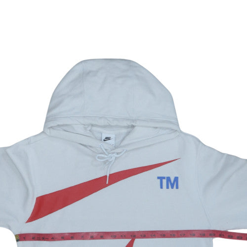 Nike Men’s White XS Pullover Hoodie with Red Logo Graphic