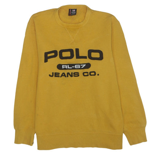 Ralph Lauren Polo Jeans Co Men's Yellow Sweatshirt L Pullover Logo