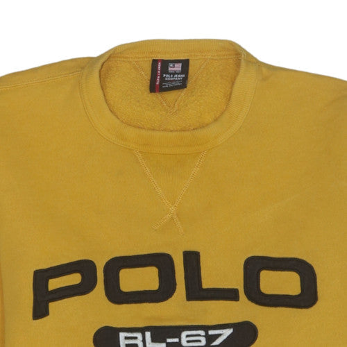 Ralph Lauren Polo Jeans Co Men's Yellow Sweatshirt L Pullover Logo