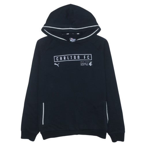 Puma Carlton FC Boys Black Pullover Hoodie Size 16 Regular Fit AFL Team Gear