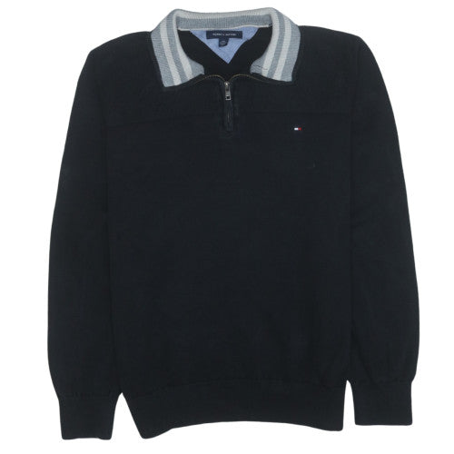 Tommy Hilfiger Men’s Black 2XL Quarter Zip Collared Sweatshirt