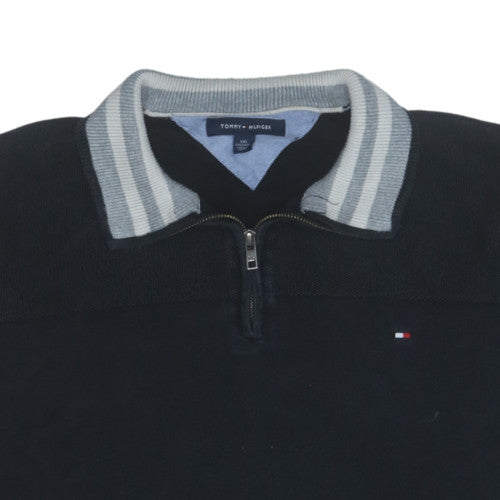 Tommy Hilfiger Men’s Black 2XL Quarter Zip Collared Sweatshirt