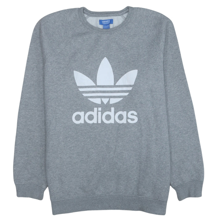 Adidas Men's Grey XL Trefoil Logo Pullover Sweatshirt