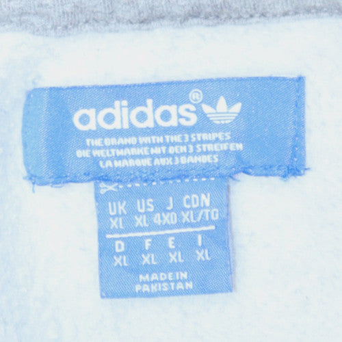 Adidas Men's Grey XL Trefoil Logo Pullover Sweatshirt