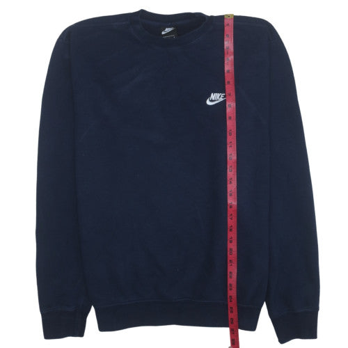 Nike Men's Navy Blue Crew Neck Sweatshirt L Cotton Blend
