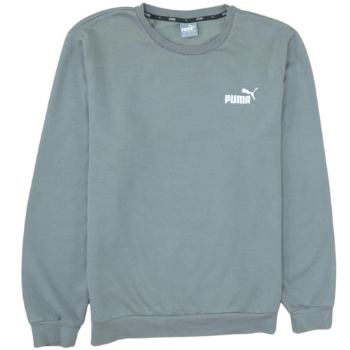 Puma Men’s Grey Crew Neck Pullover Sweatshirt L Regular Fit