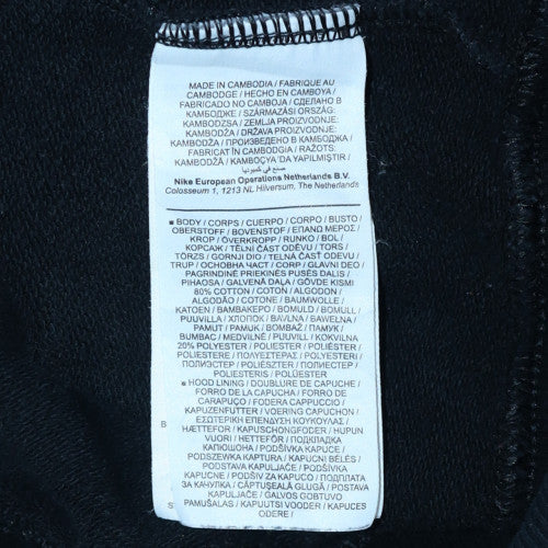 Nike Air Women's Black Pullover Hoodie Size L Logo Print Cotton Blend