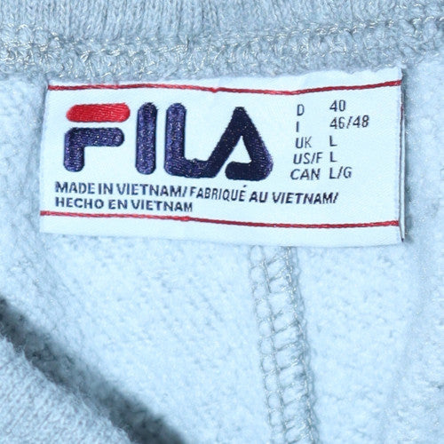 Fila Men's Grey Jogger Trousers L Regular Fit Cotton Blend Sweatpants