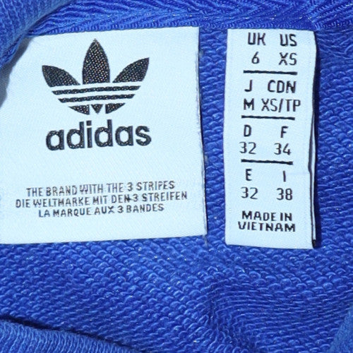 Adidas Women Blue Crew Neck Pullover Sweatshirt Size 6