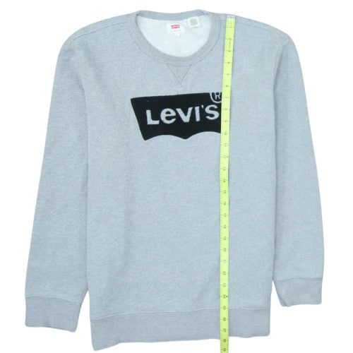 Levi's Men Grey Logo Pullover Sweatshirt L Regular Fit
