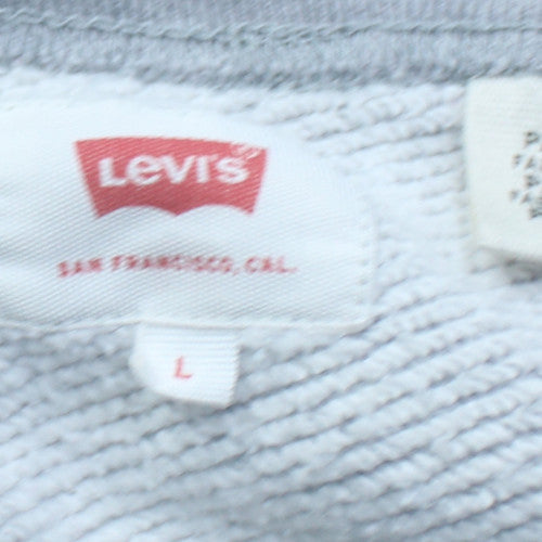 Levi's Men Grey Logo Pullover Sweatshirt L Regular Fit