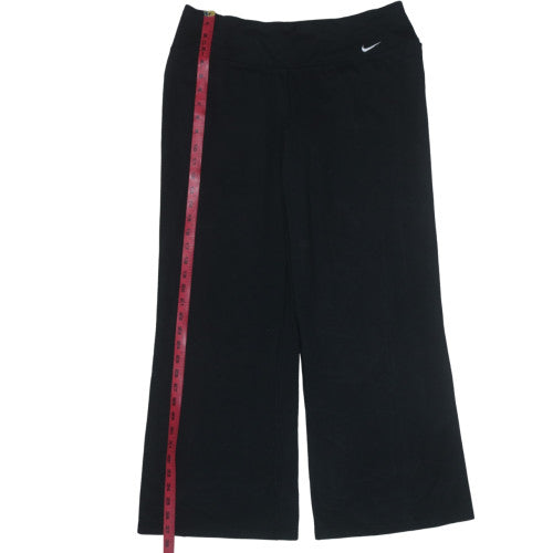 Nike Women's Black Dri-FIT Wide-Leg Yoga Activewear Trousers L