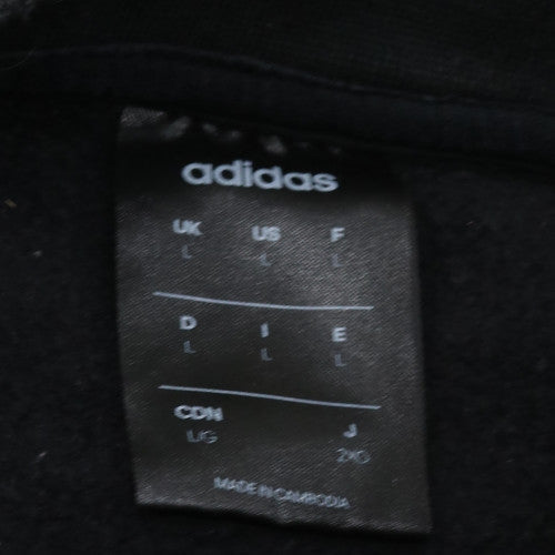 Adidas Men's Black L Sweatshirt Crew Neck Pullover 3-Stripes Logo