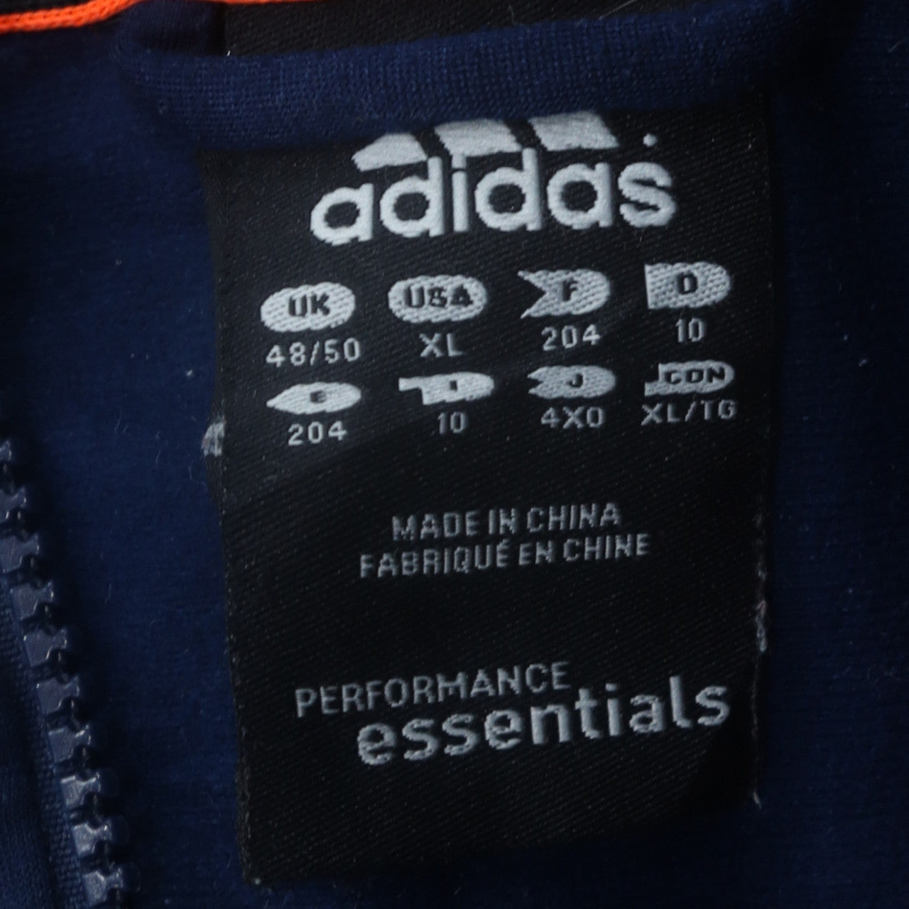 Adidas Men's Blue XL Track Jacket Essentials Full Zip Sportswear