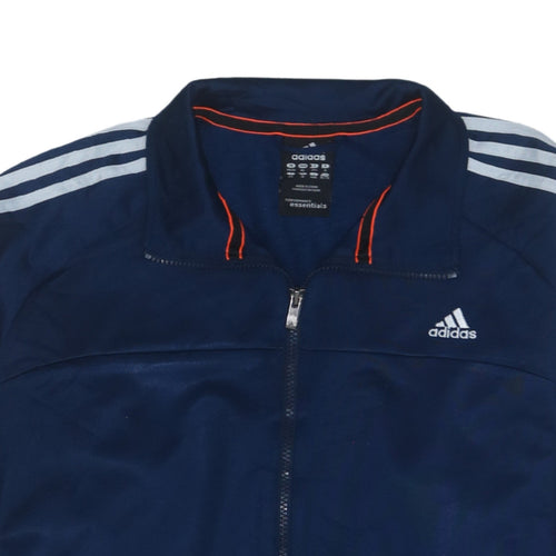 Adidas Men's Blue XL Track Jacket Essentials Full Zip Sportswear