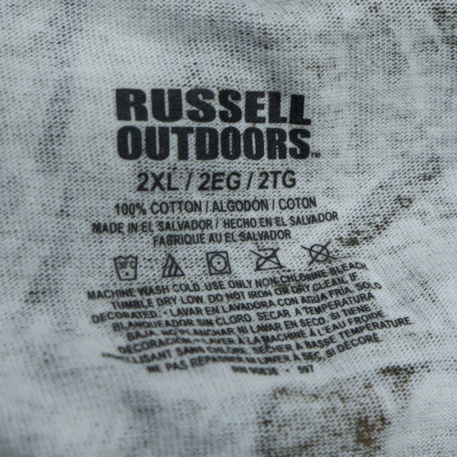 Russell Outdoors Men's Brown Camouflage 2XL Cotton T-Shirt