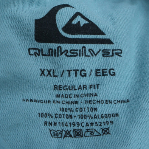 Quiksilver Mens Blue Regular Fit Cotton Graphic T-Shirt XXL