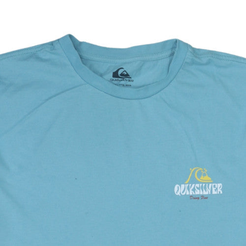 Quiksilver Mens Blue Regular Fit Cotton Graphic T-Shirt XXL
