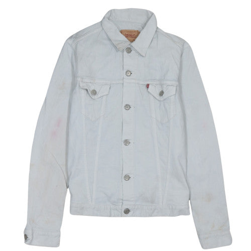 Levi Strauss Women's White Denim Jacket M Button-Up Casual Style
