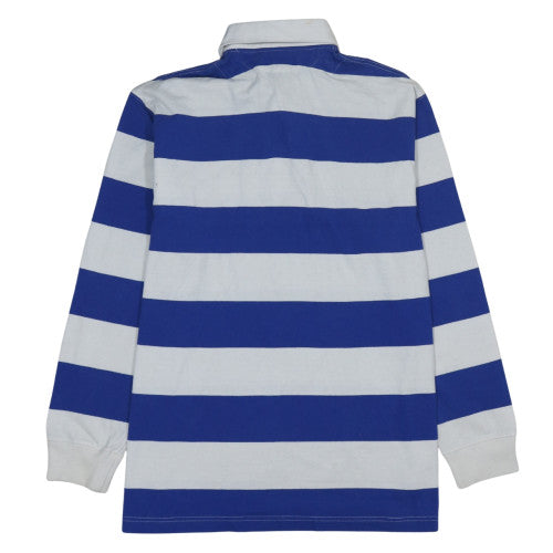 Ralph Lauren Men's Blue Striped Collared Rugby Sweatshirt L