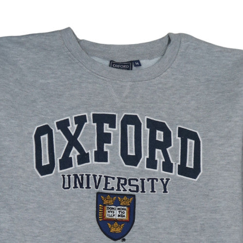 Oxford University Men's Grey Medium Crew Neck Pullover Sweatshirt