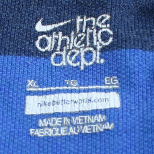 Nike Men's Blue Striped Polo Shirt XL Cotton Casual Classic Fit
