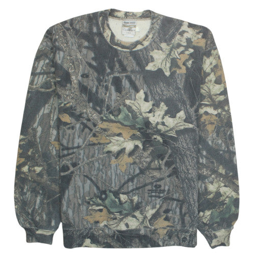 Jerzees Outdoors Men's Green Camouflage Crew Neck Sweatshirt Size L