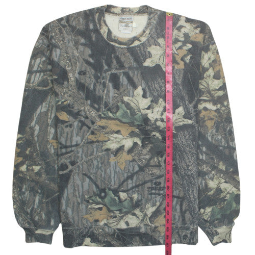 Jerzees Outdoors Men's Green Camouflage Crew Neck Sweatshirt Size L