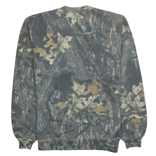 Jerzees Outdoors Men's Green Camouflage Crew Neck Sweatshirt Size L