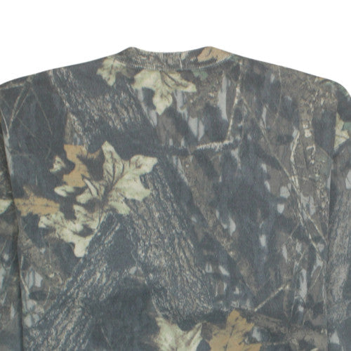 Jerzees Outdoors Men's Green Camouflage Crew Neck Sweatshirt Size L