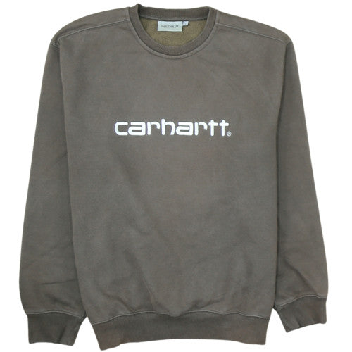 Carhartt Men’s Brown Logo Crew Neck Pullover Sweatshirt L