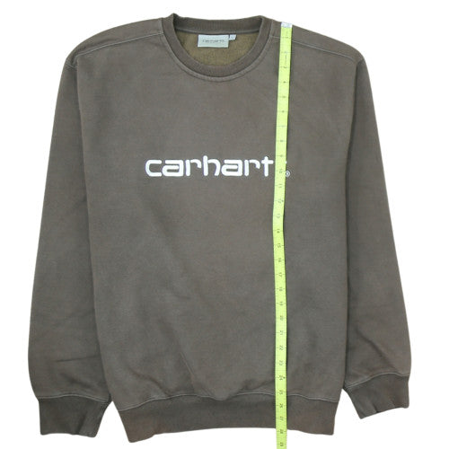 Carhartt Men’s Brown Logo Crew Neck Pullover Sweatshirt L