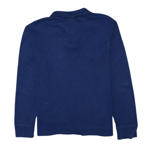 Ralph Lauren Men's Blue Cotton Half Zip Collared Jumper M