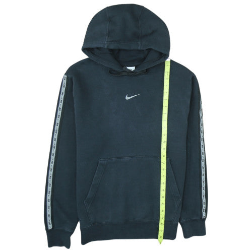 Nike Men's Black Small Pullover Hoodie with Logo Tape Detail