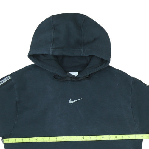Nike Men's Black Small Pullover Hoodie with Logo Tape Detail