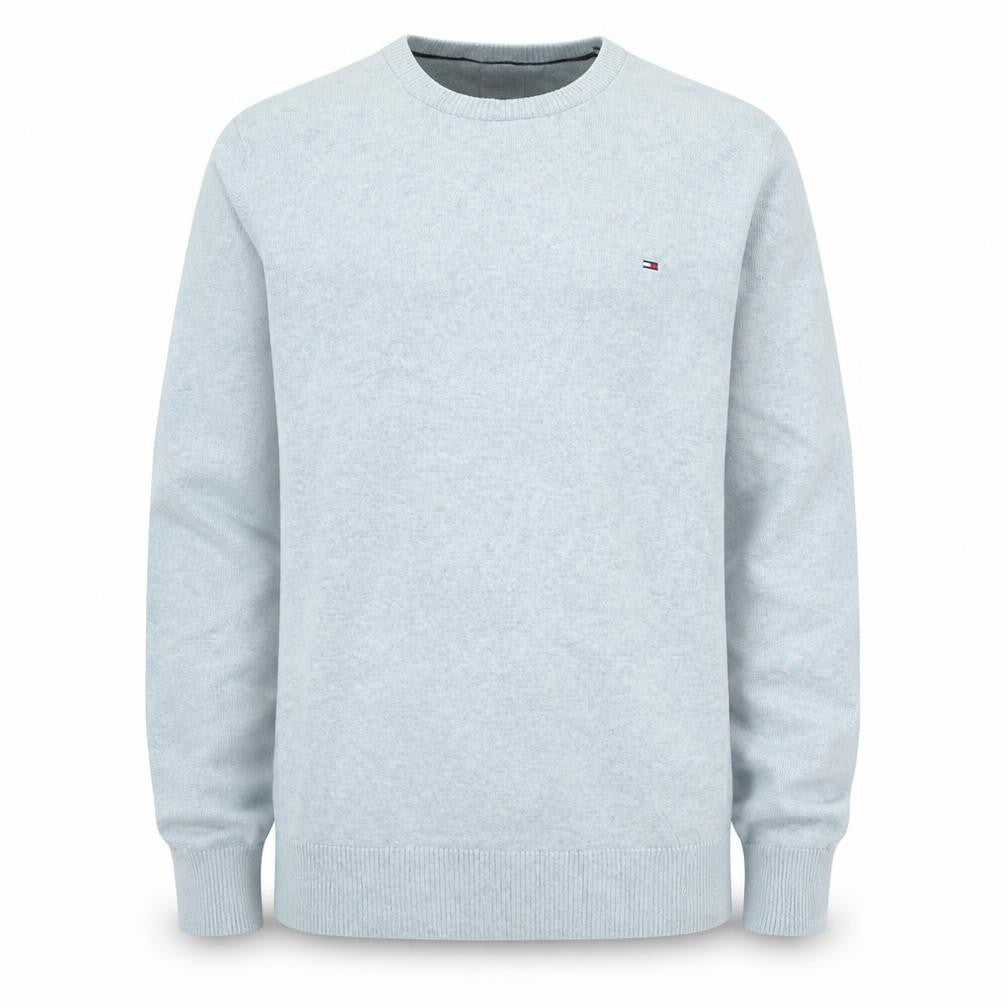Front view of Tommy Hilfiger Men's Grey Pullover Knit Sweatshirt, size L