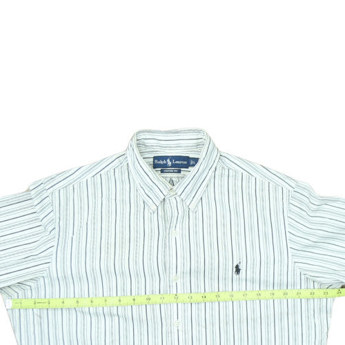 Ralph Lauren Men's White Striped Button-Down Shirt Size L