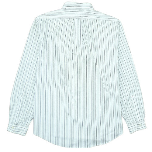 Ralph Lauren Men's White Striped Button-Down Shirt Size L