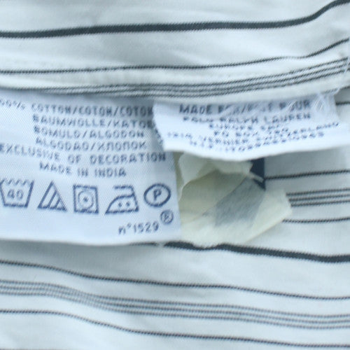 Ralph Lauren Men's White Striped Button-Down Shirt Size L