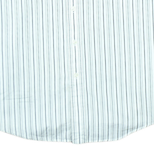 Ralph Lauren Men's White Striped Button-Down Shirt Size L