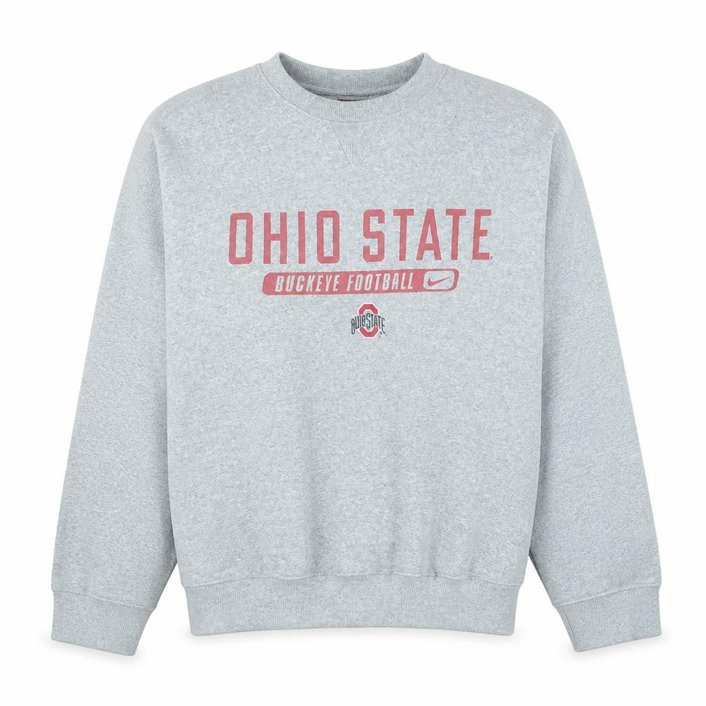 Nike Men Grey Ohio State Buckeye Football Crew Neck Sweatshirt Size M